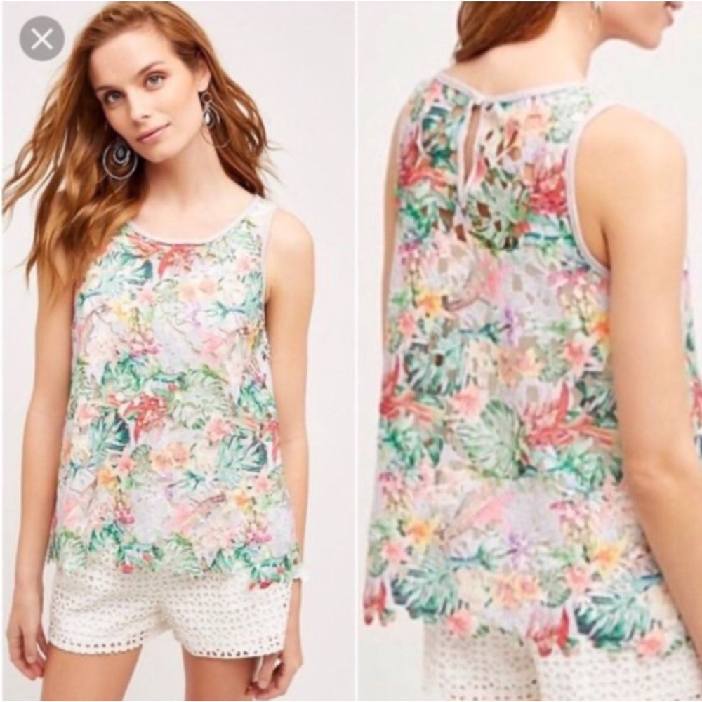 INARI FIORE CUT OUT FLORAL TANK ANTHROPOLOGIE